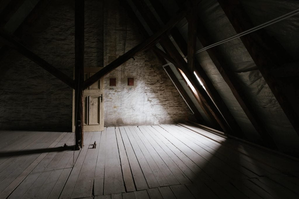 dark, empty attic