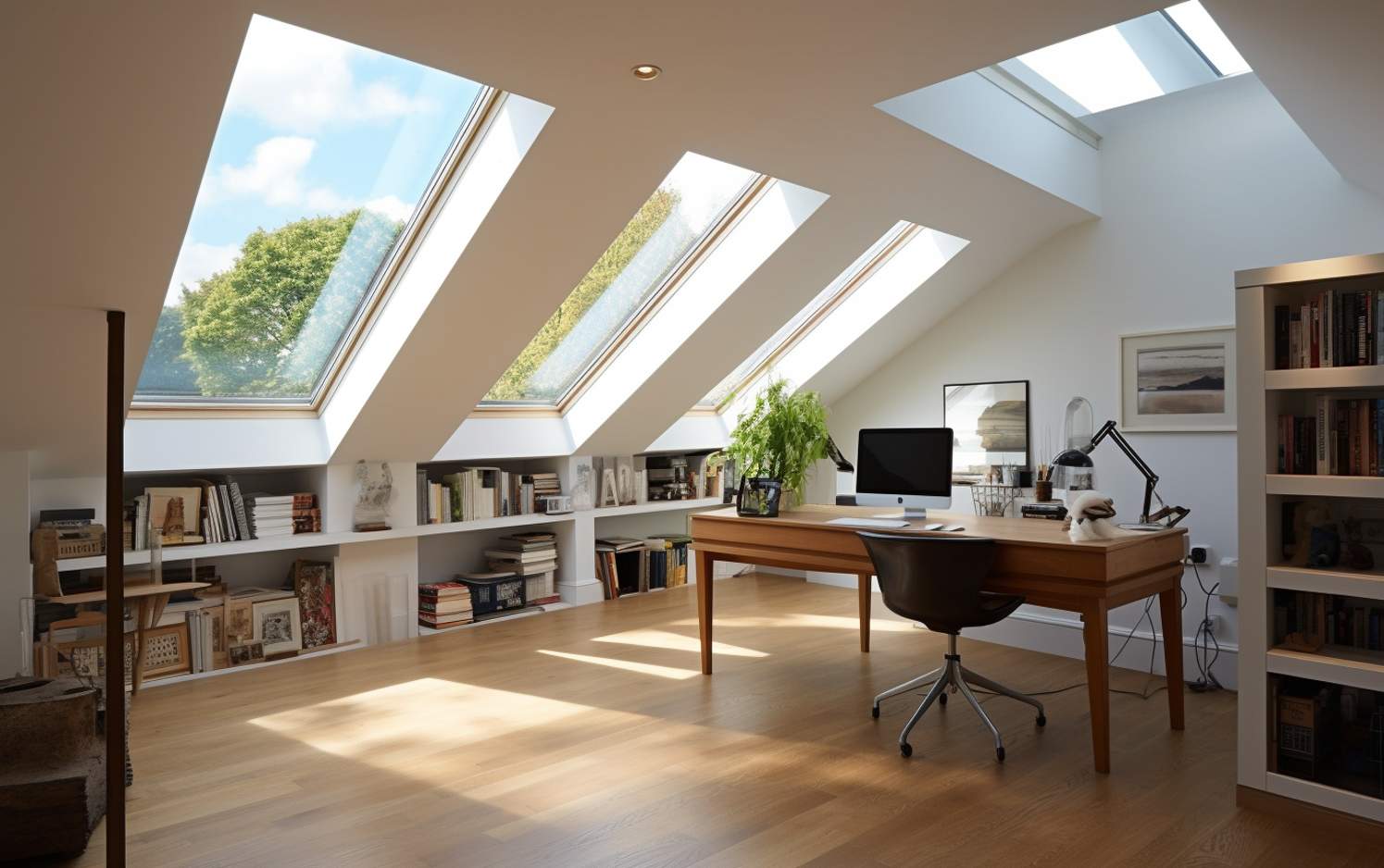 large Velux windows in a loft space
